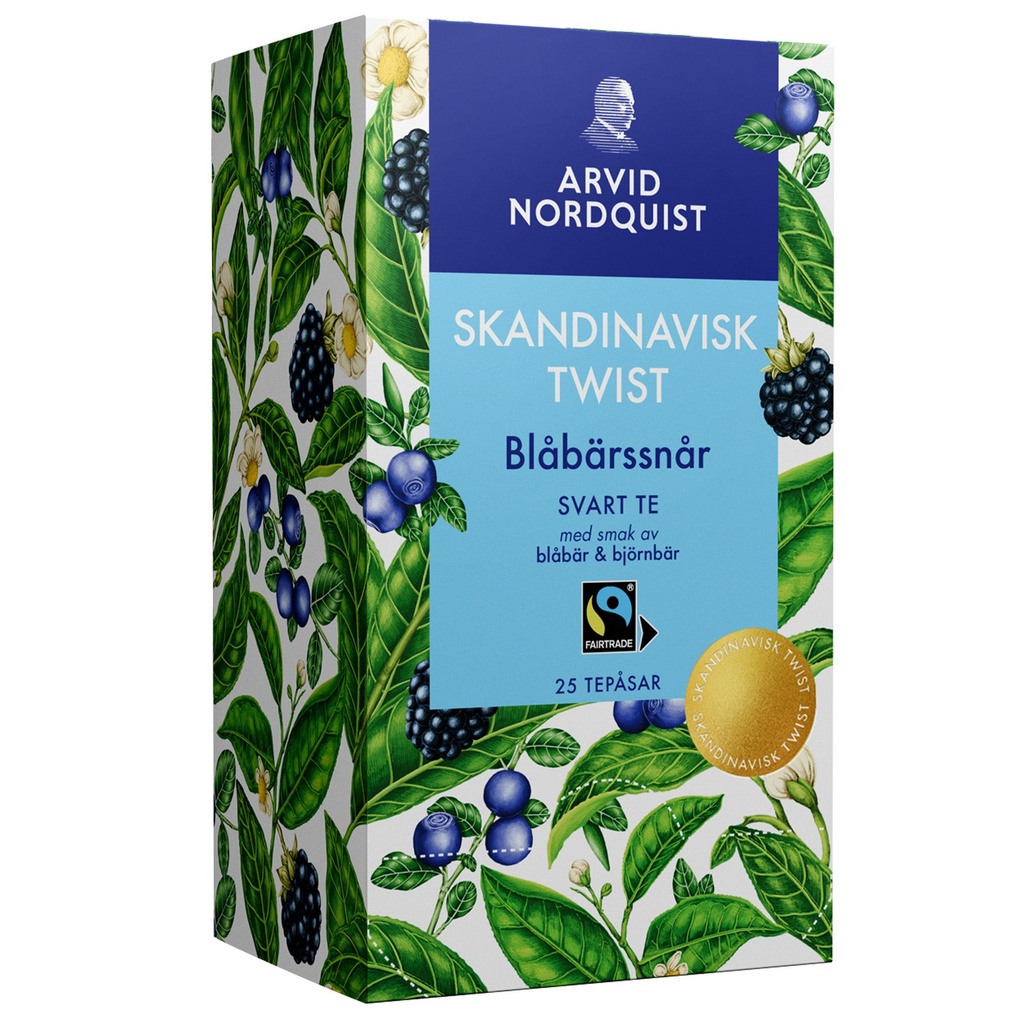 Te Skandinavisk Twist Blåbärssnår svart te 25-pack