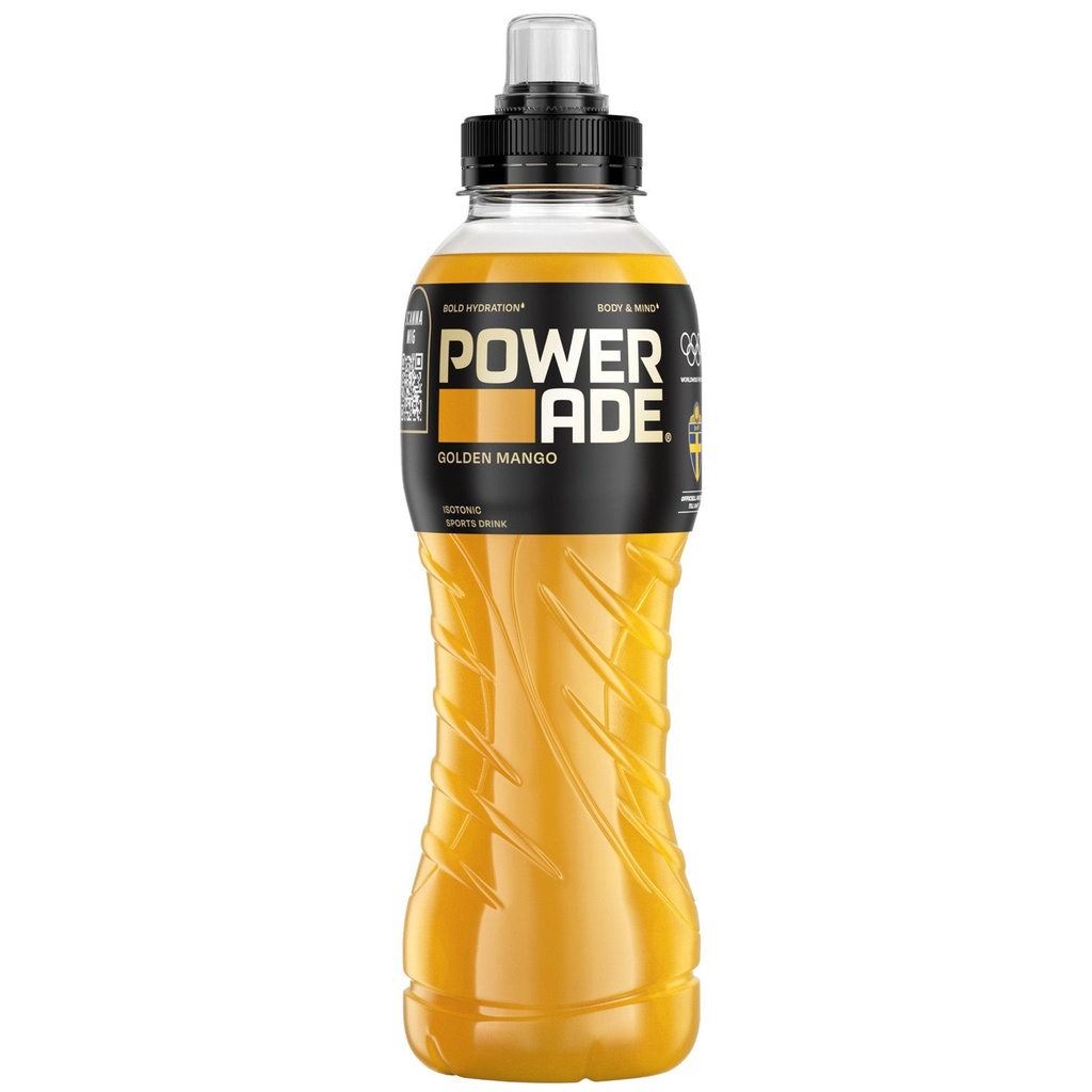 Sportdryck Powerade Golden Mango 12x50 cl inkl pant