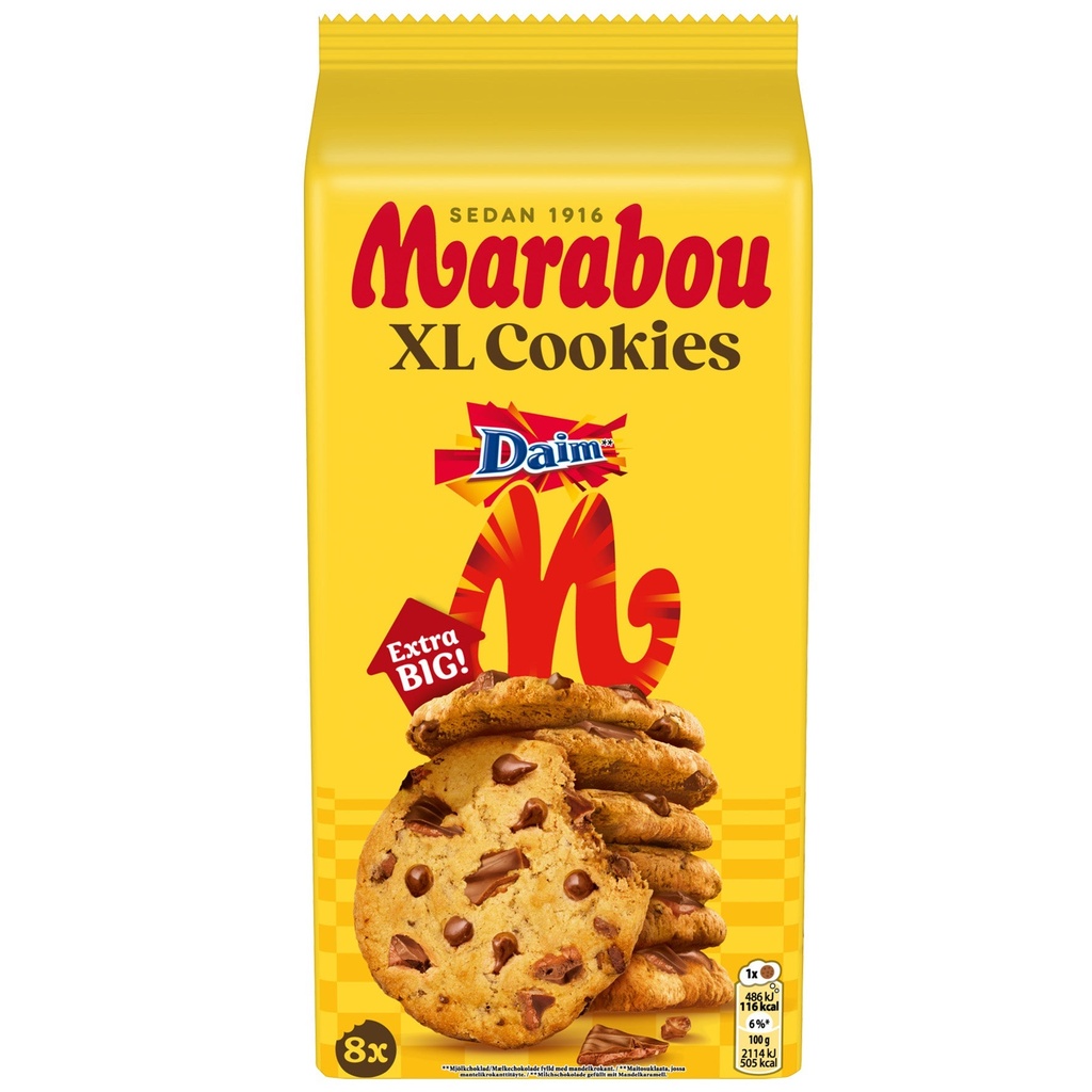Kakor Marabou XL Cookies Daim 10x184 g