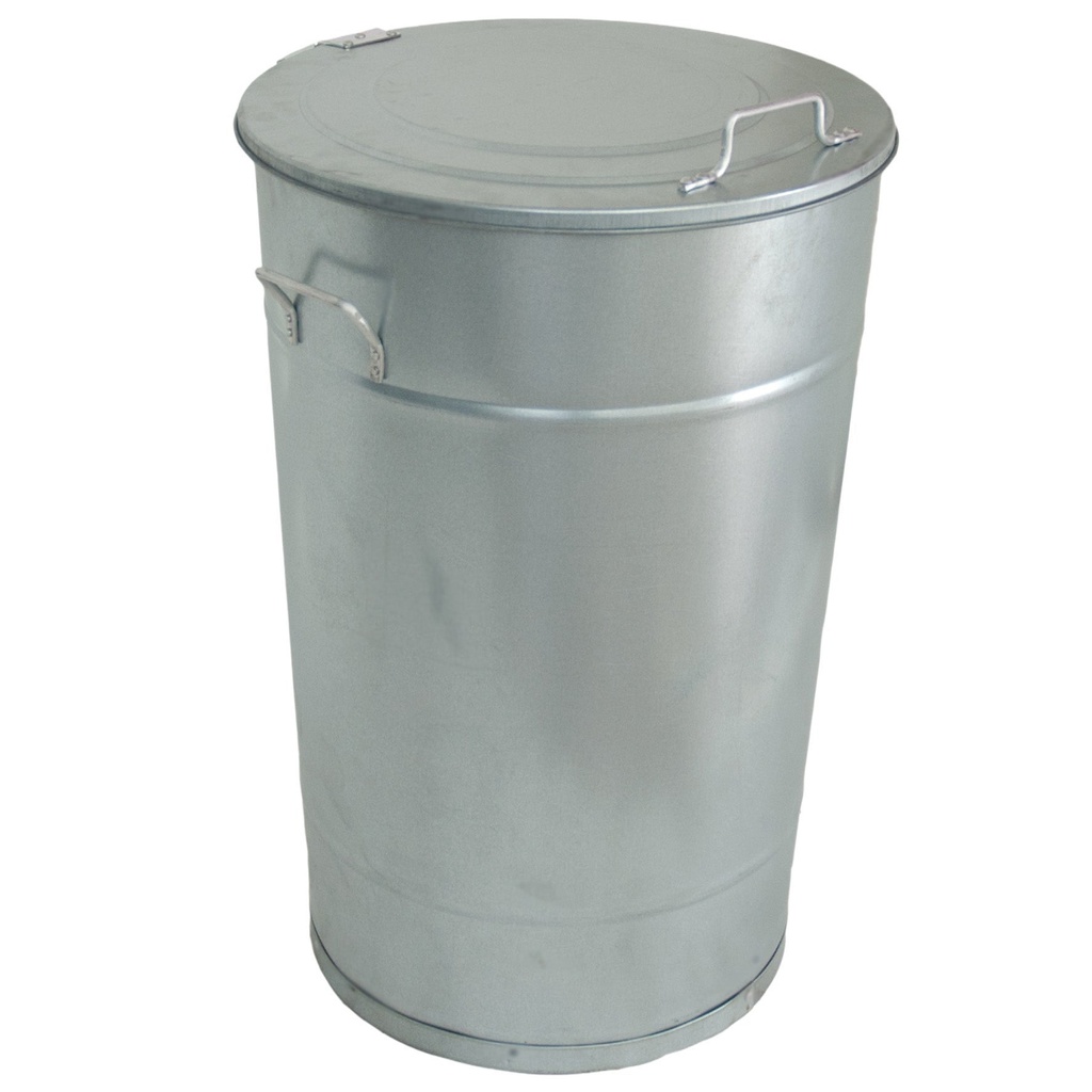 Avfallstunna med lock Greger 115 liter galvaniserad