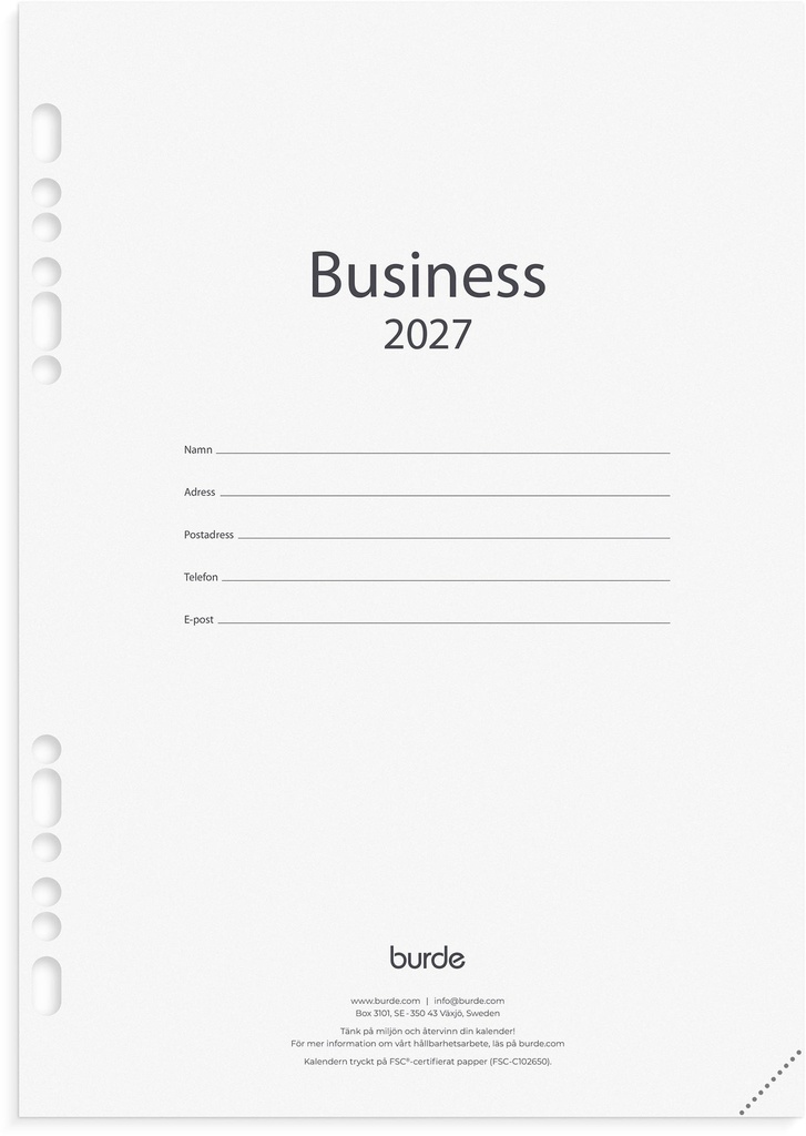 Kalendersats Business 2027 Burde