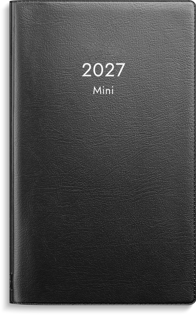 Kalender Mini 2027 svart plast Burde