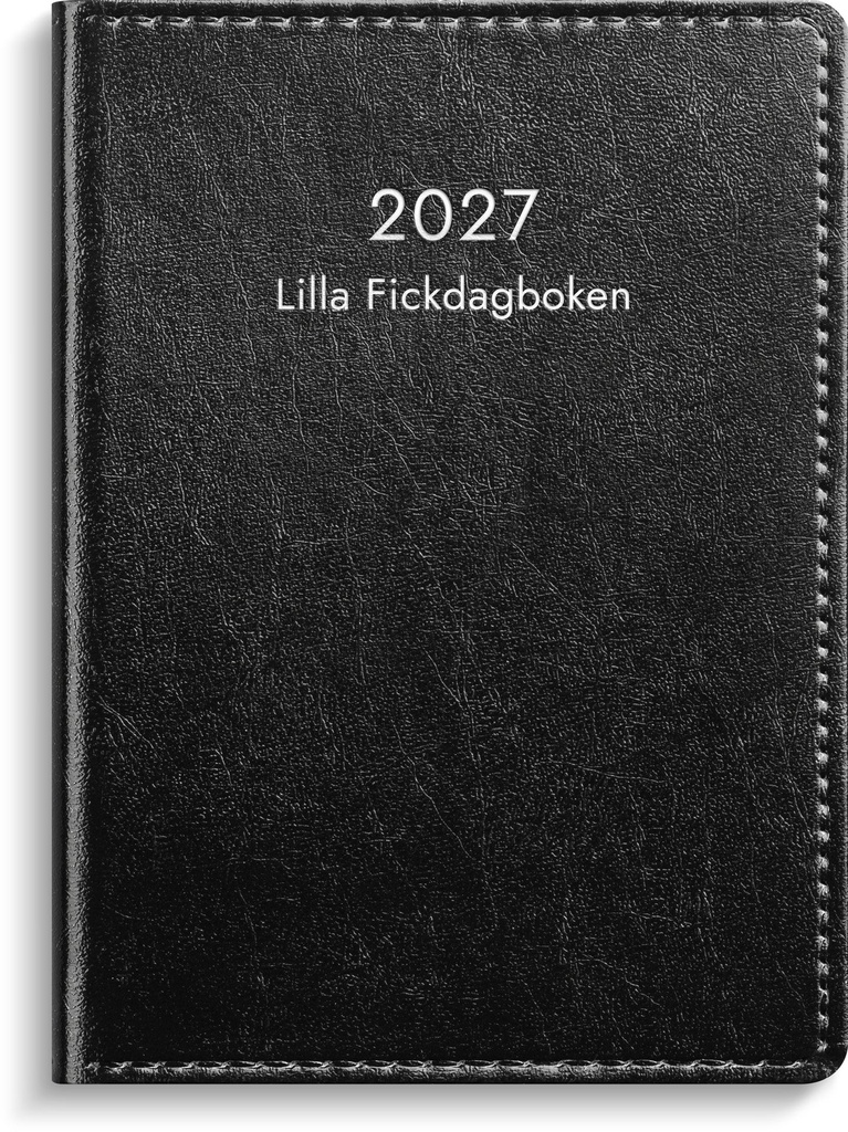 Lilla Fickdagboken 2027 svart konstläder Burde