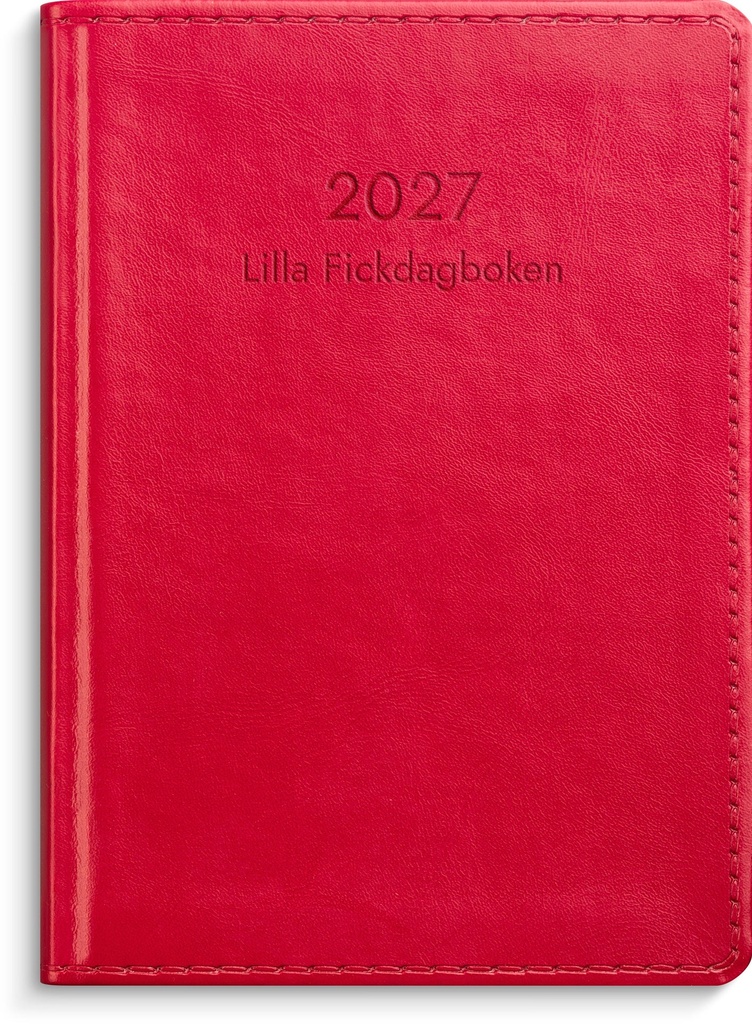 Lilla Fickdagboken 2027 rött konstläder Burde