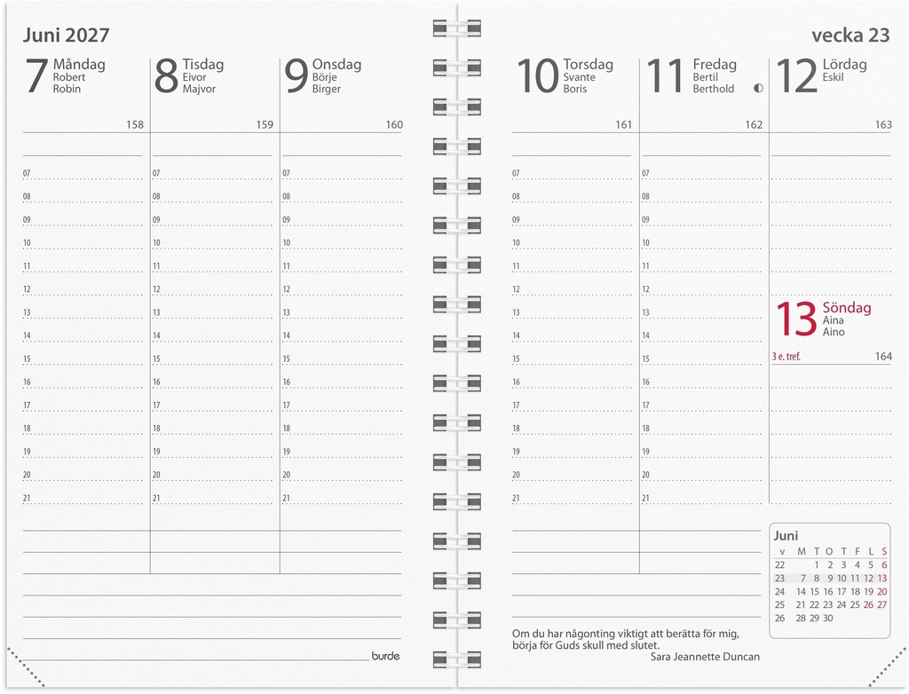 Kalender 2027 Prestige refill Burde