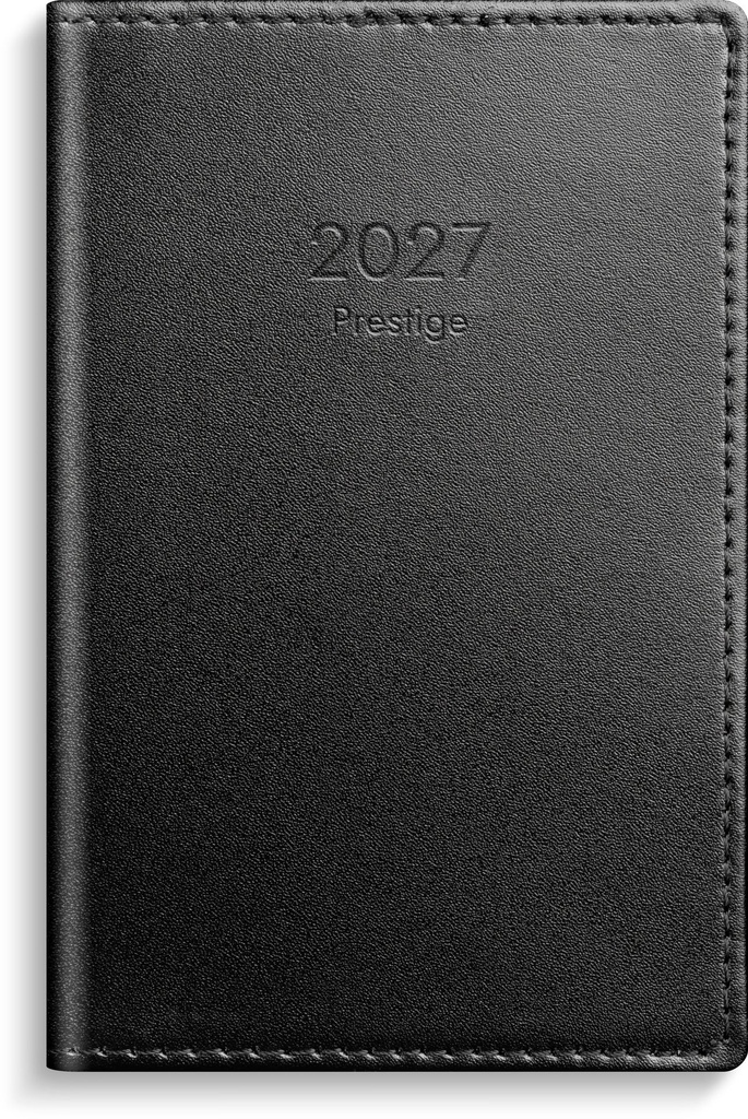 Kalender 2027 Prestige svart skinn Burde