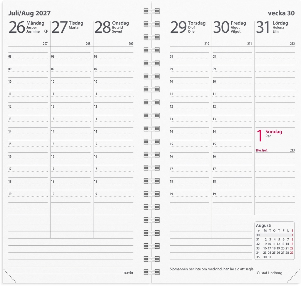 Kalender 2027 Interplano II refill Burde