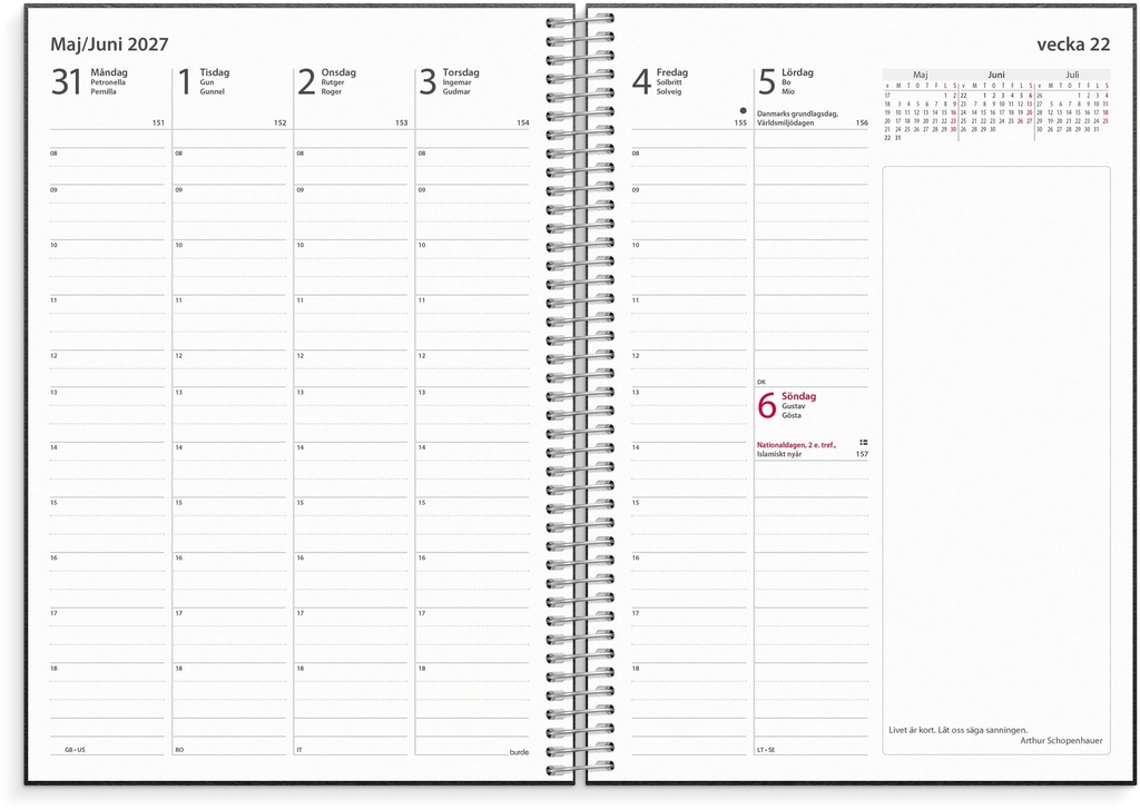Kalender 2027 Business VIP refill Burde
