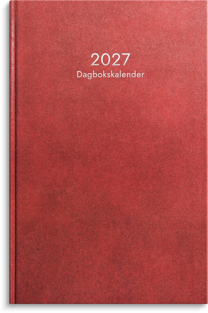 Dagbokskalender 2027 rött konstläder Burde