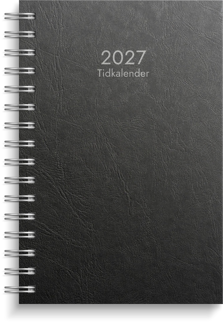 Tidkalender 2027 svart kartong Burde