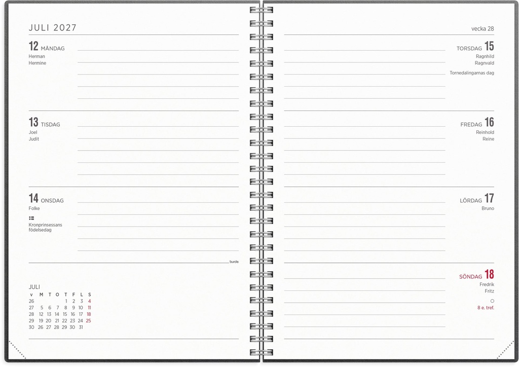 Kalender 2027 Senator A5 refill Burde