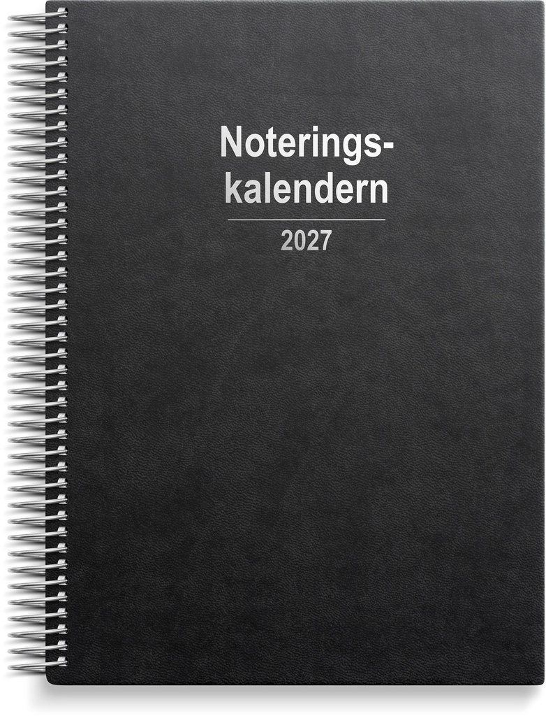 Noteringskalendern 2027 svart konstläder Burde