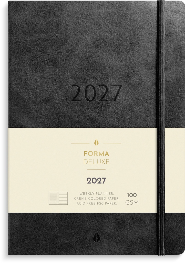 Stor Veckokalender Forma Deluxe 2027 svart Burde