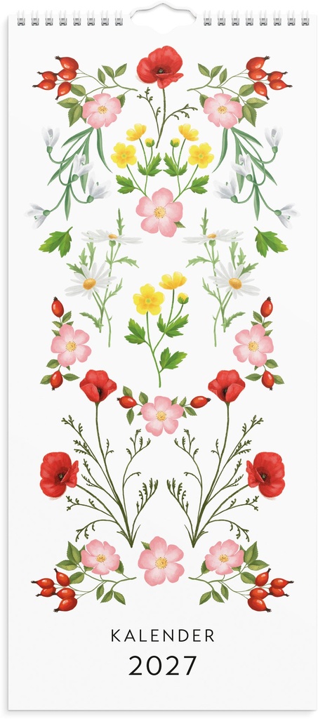 Väggkalender Lilla Blomsterkalendern 2027 Burde