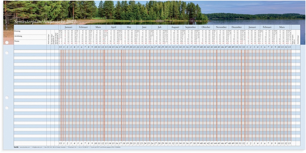 Semesterplan/Årsprojekt 2027 5-pack Burde