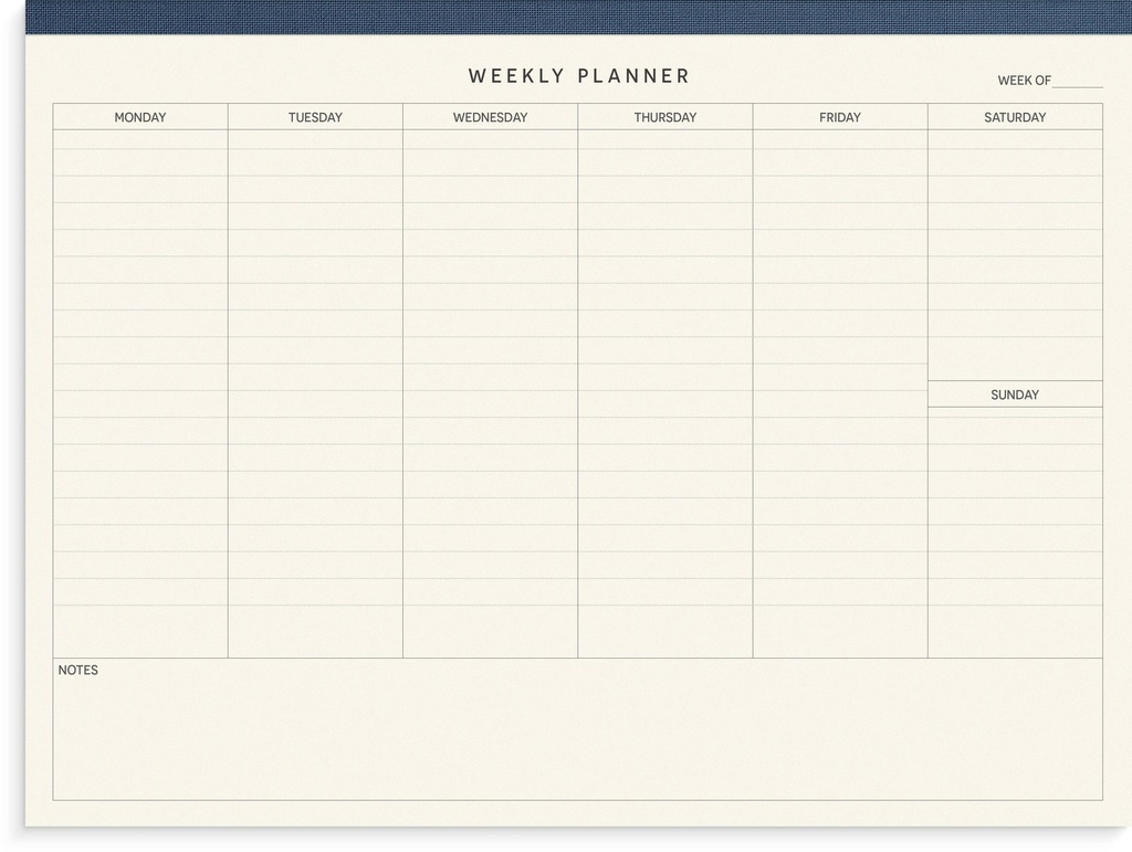 Perforerat block Weekly planner
