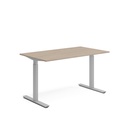 Skrivbord el 140x80 cm Vit ask/Silver