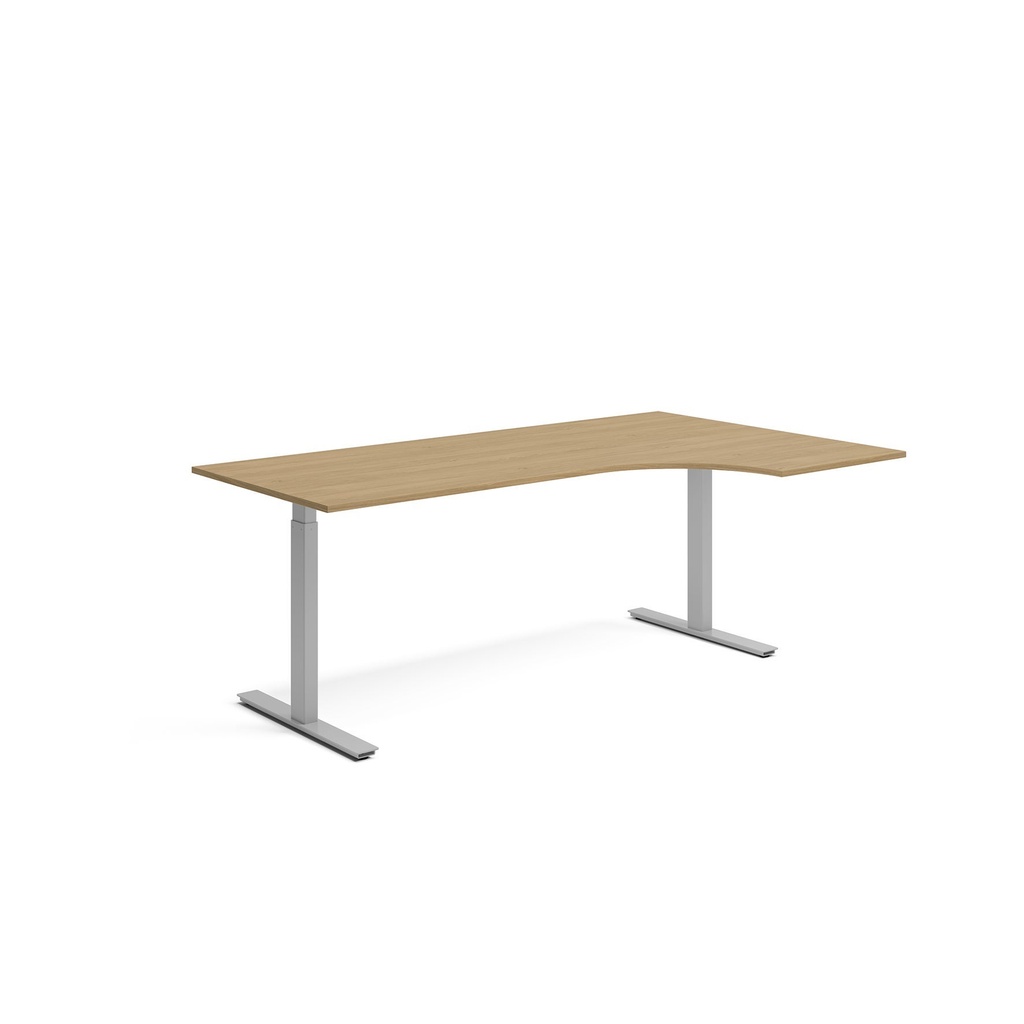 Skrivbord el höger 80x200 cm Ek/Silver