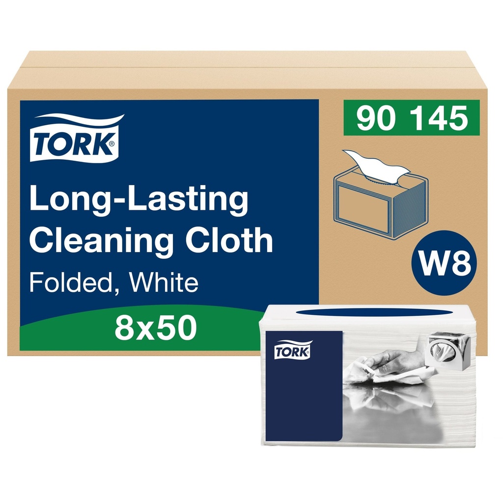 Rengöringsduk slitstark Tork W8 50-pack vit