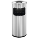 Papperskorg med askkopp 17 liter Safe silver