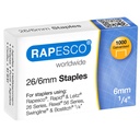 Häftklammer Rapesco 26/6 1000-pack