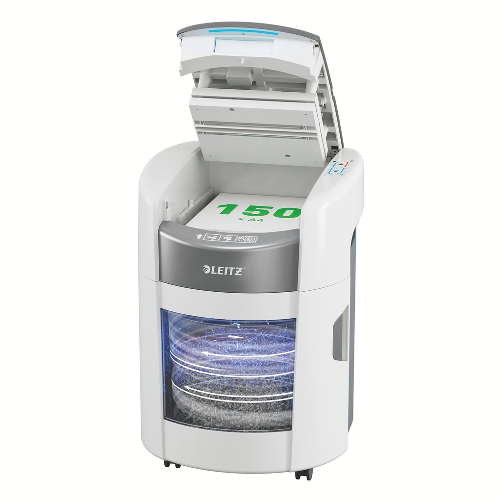 Dokumentförstörare Leitz IQ OptiMax Autofeed 150 P4 Cross Cut