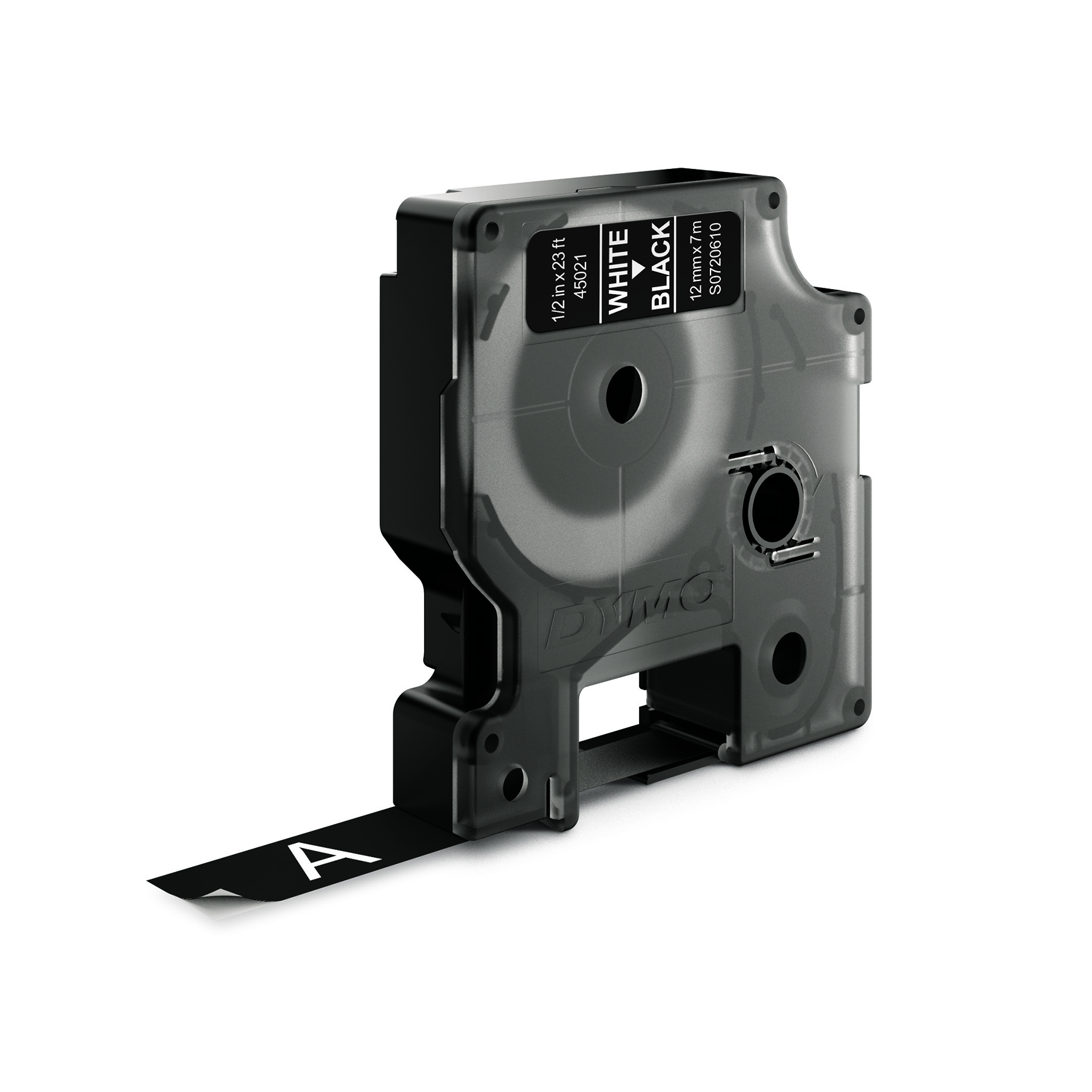 [2045021] Märkband Dymo D1 vit/sva  12mm