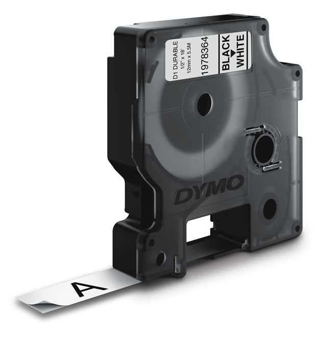 [2045030] Märkband Dymo D1X sv./vit 12mm