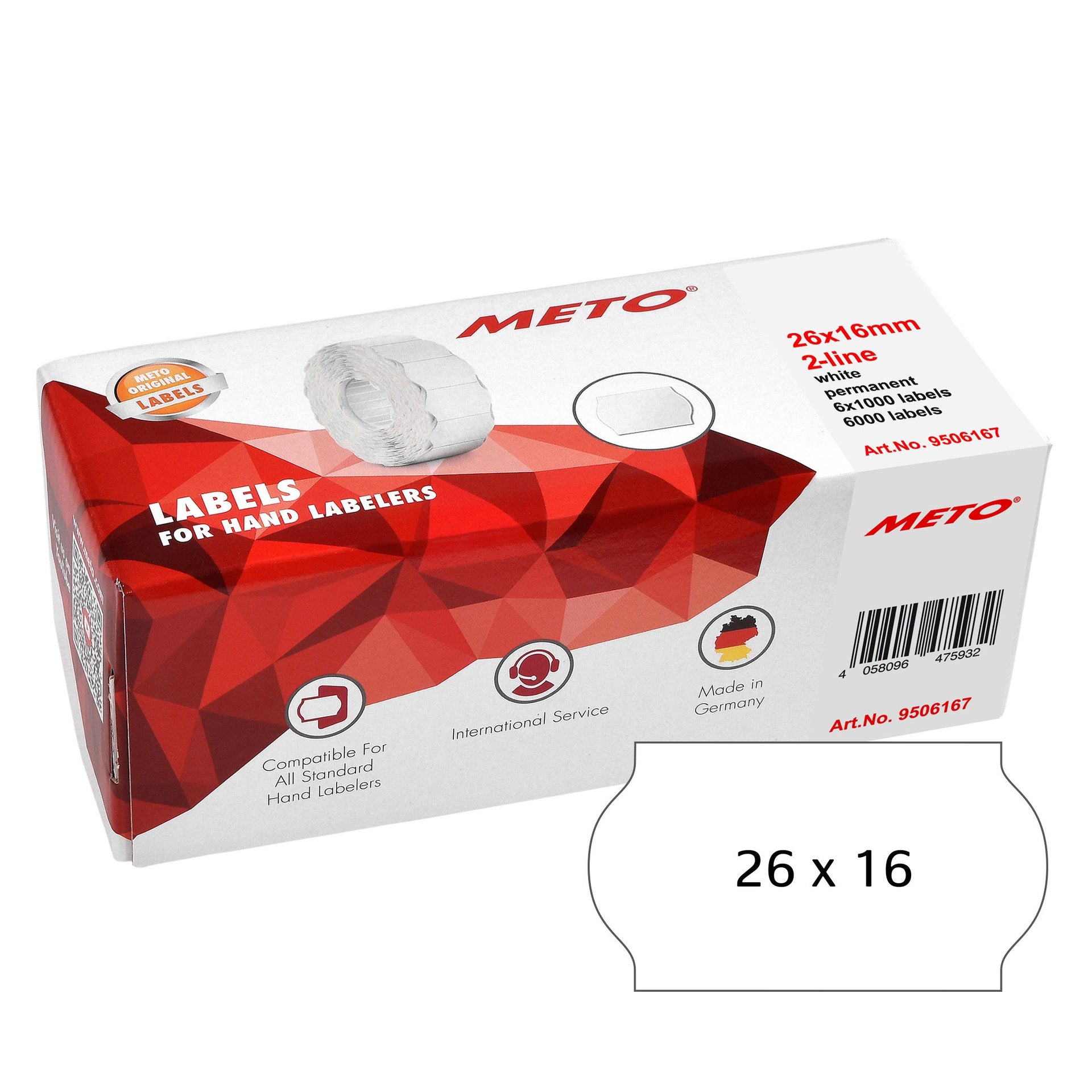 [8559189] Prismärkningsetiketter 26 x 16 mm Permanent vit 6 rullar/fp