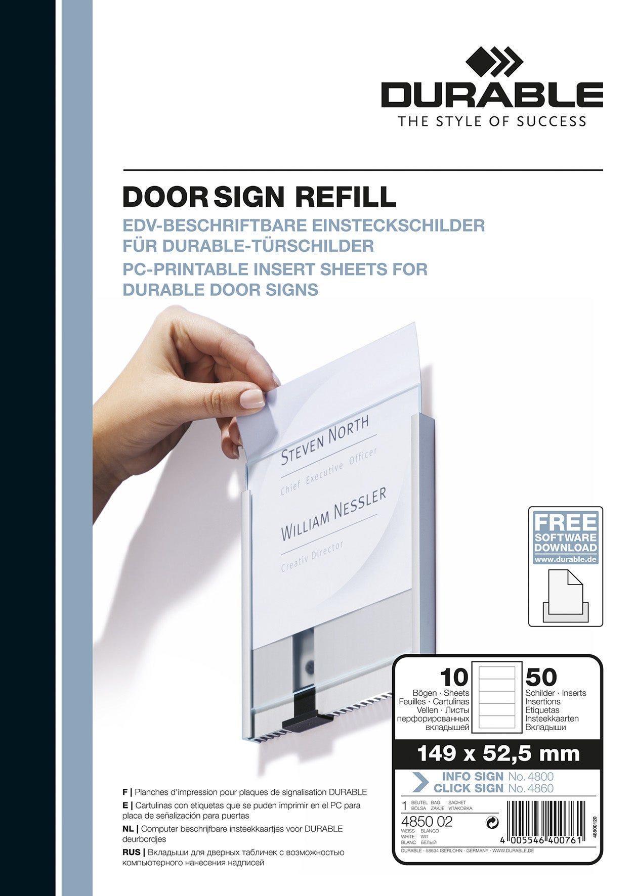 [8552849] INFO SIGN refill 149x52,5 vit