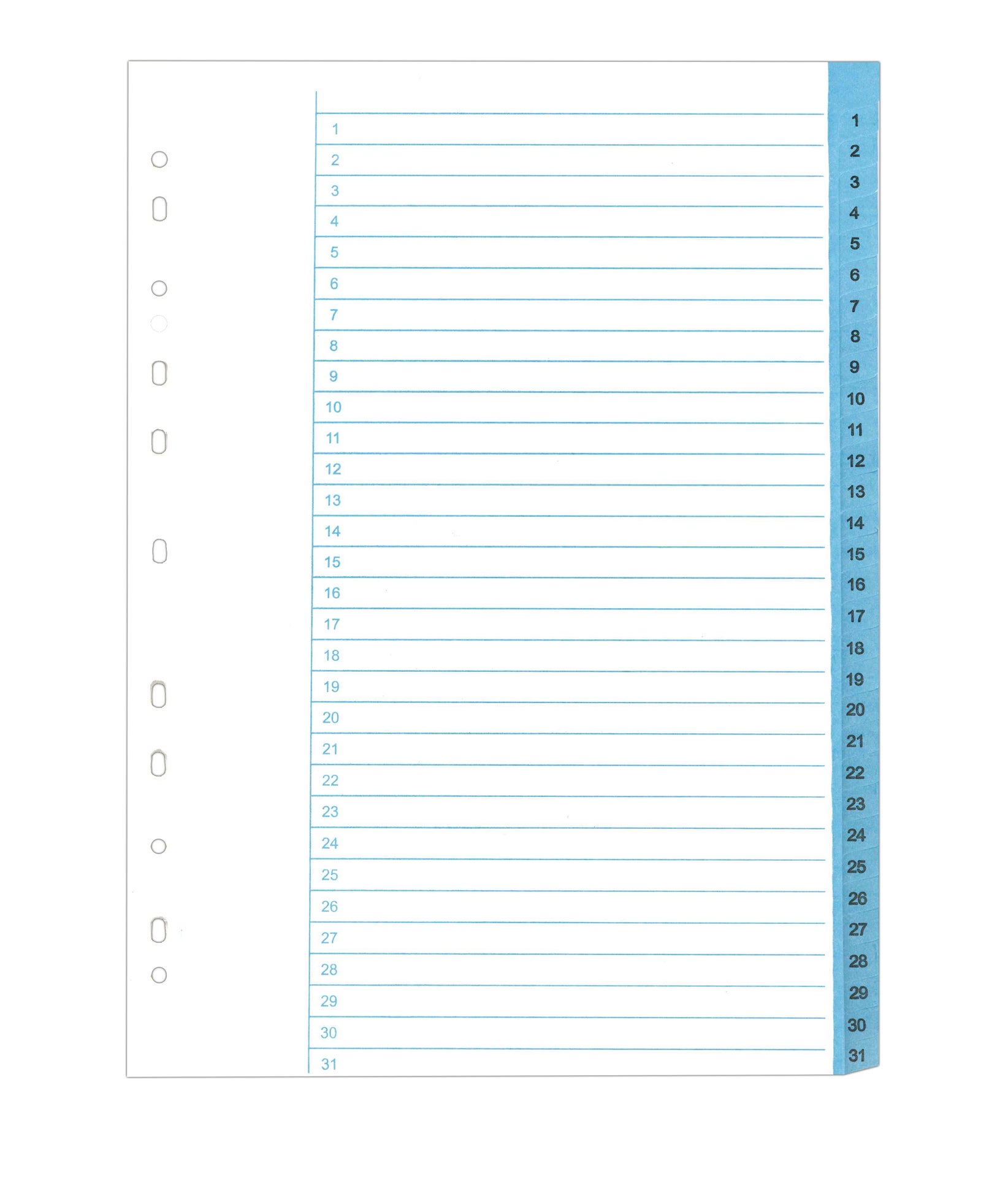 [2069915] Pärmregister papper A4 1-31