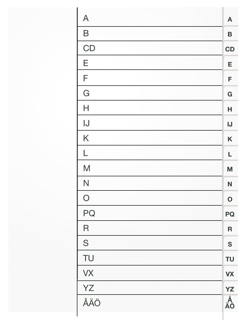 [2680080] Register vit kartong A4 A-Ö
