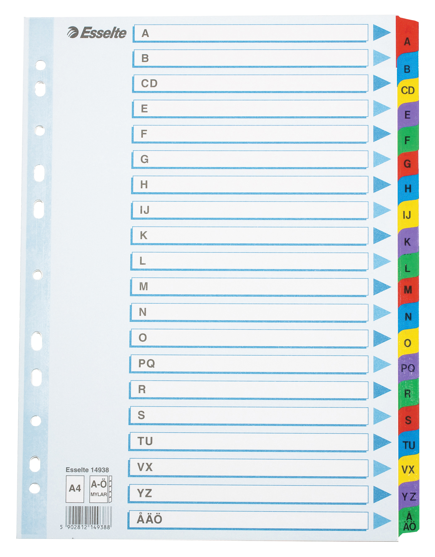 [2680035] Register Esselte Mylar A4 A-Ö