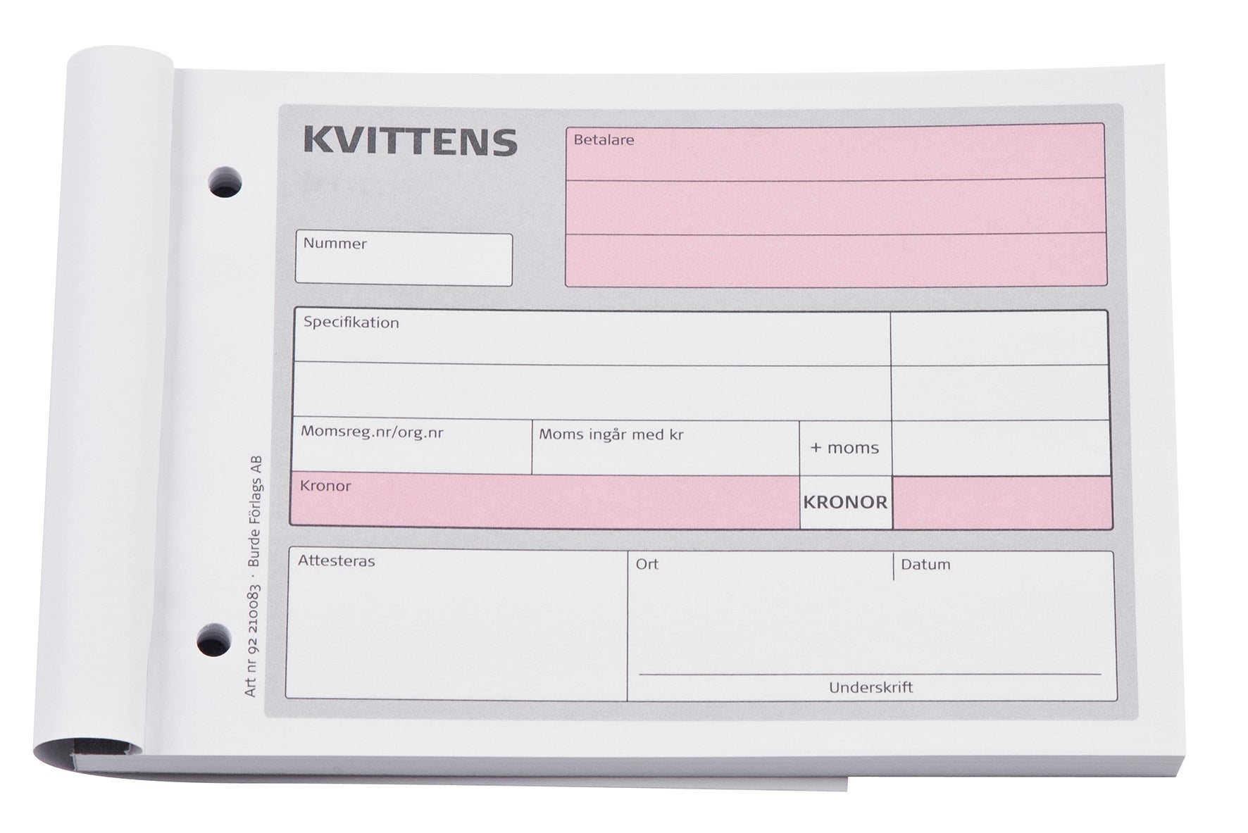 [2011217] Kvittensblock A6L 2x 50 blad
