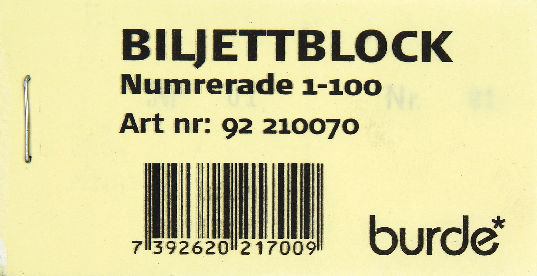 [2046104] Biljettblock 1-100 gul