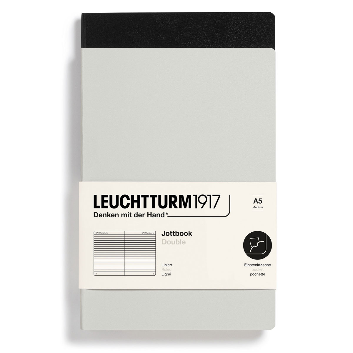 [2635000] Jottbook A5 linj sva/grå 2/fp