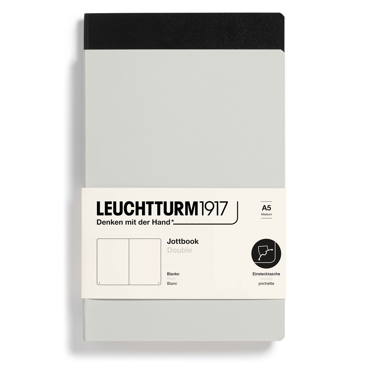 [2635002] Jottbook A5 blank sva/grå 2/fp