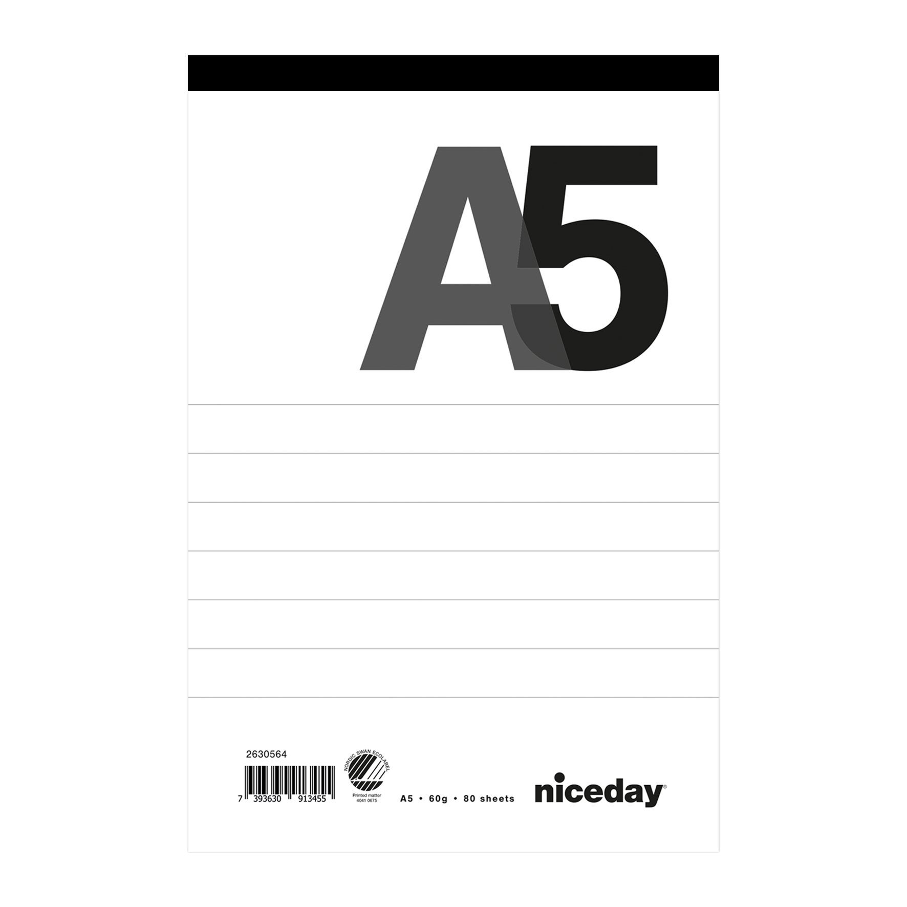 [2630564] Perforerat block A5 80blad linjerat