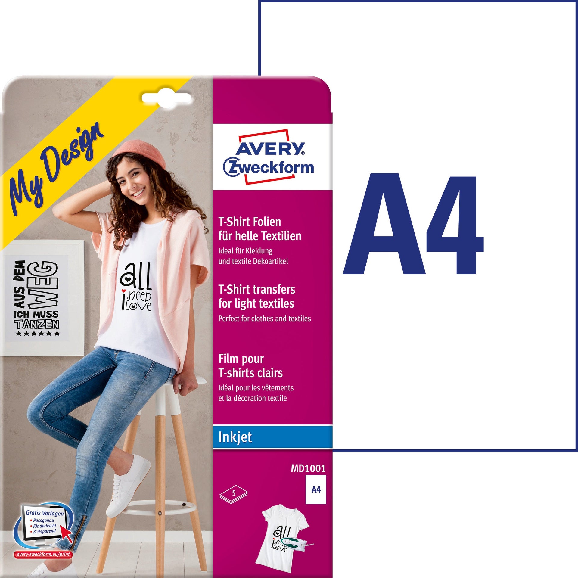 [5921140] Fotopapper A4 T-shirt ljus 5/f