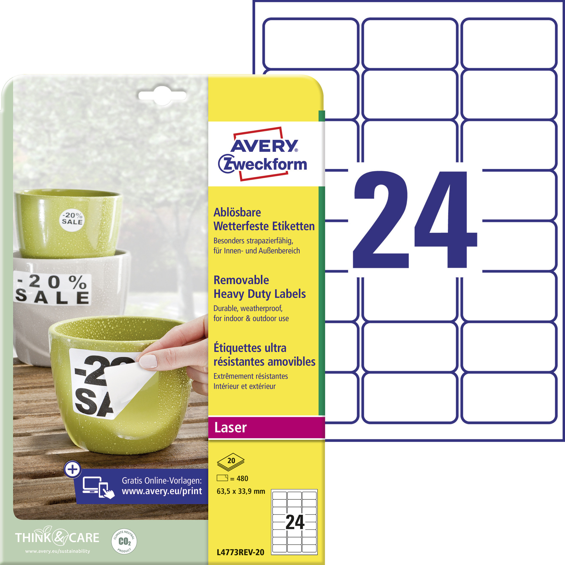 [5922157] Etikett L4773 63,5x33,9mm 480f