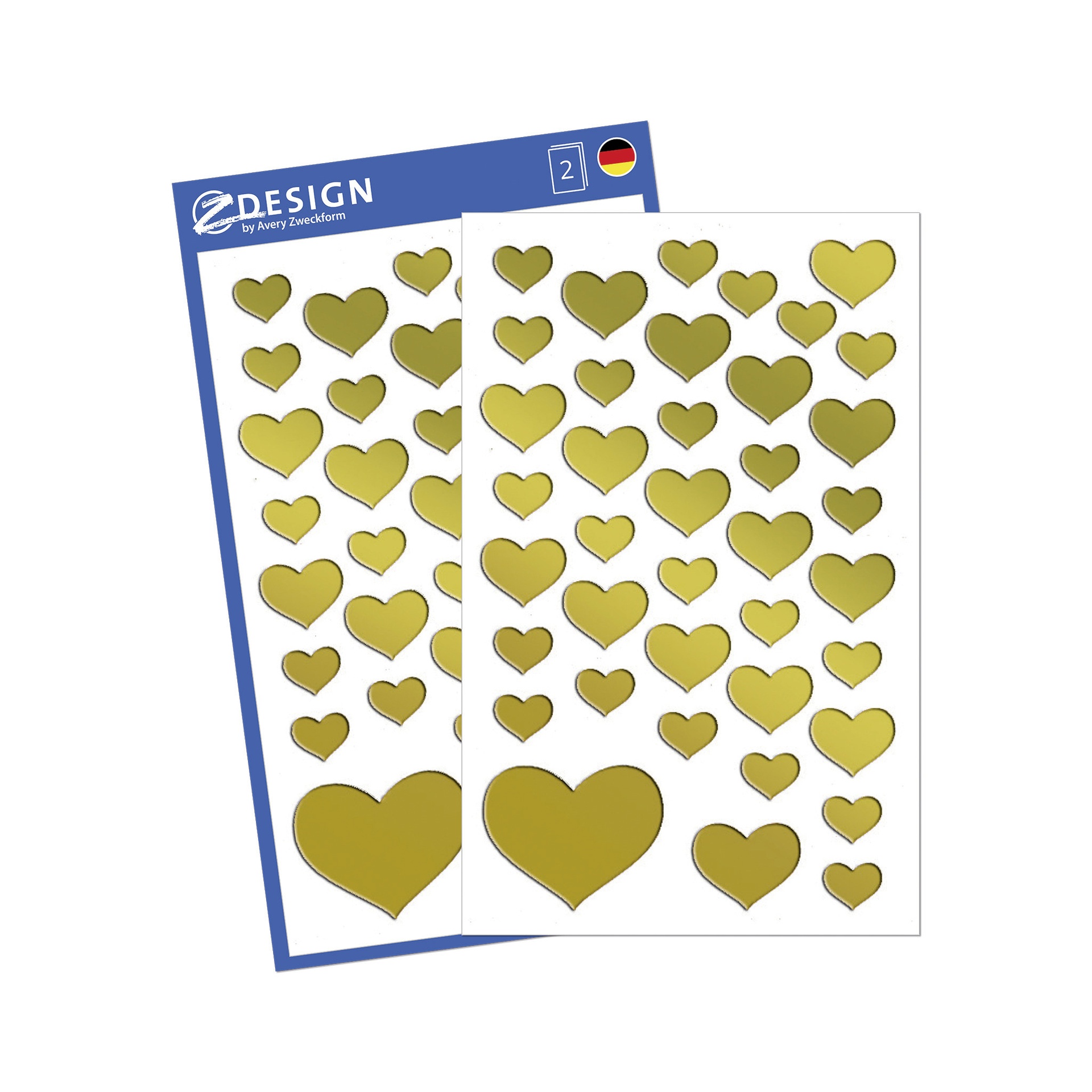 [8200126] Stickers hjärtan guld 76/fp
