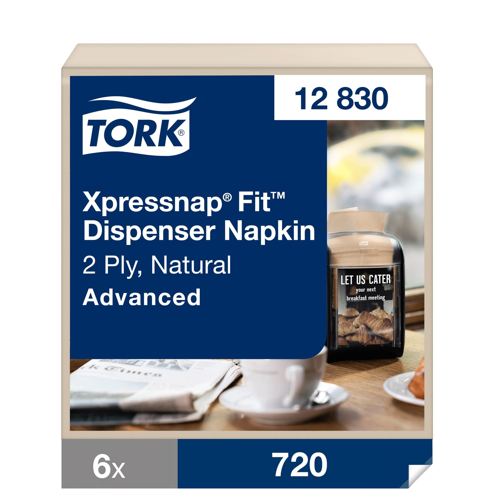 [8552558] Dispenserservett Tork N14 2-lag natur 6x720 st