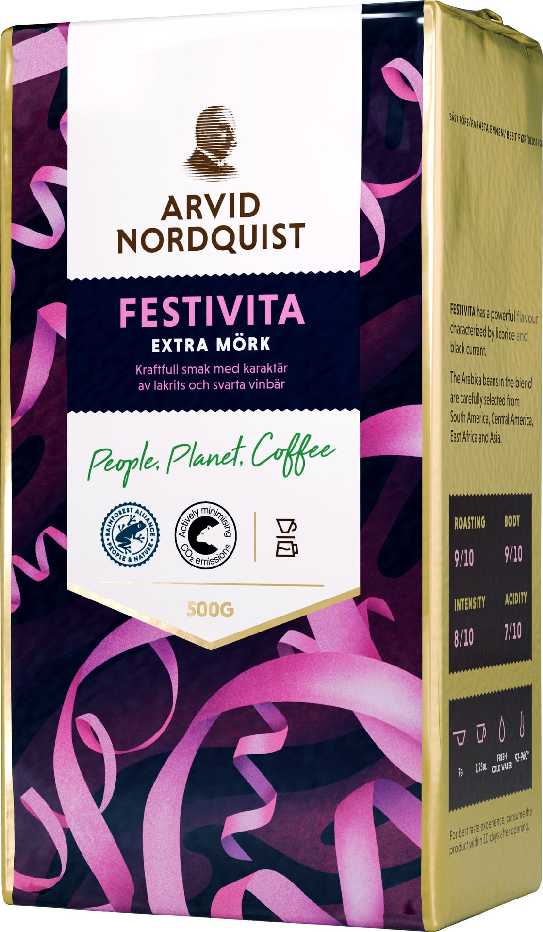 [8550946] Kaffe Festivita Bryggmalet Extra mörk 500 g Arvid Nordquist