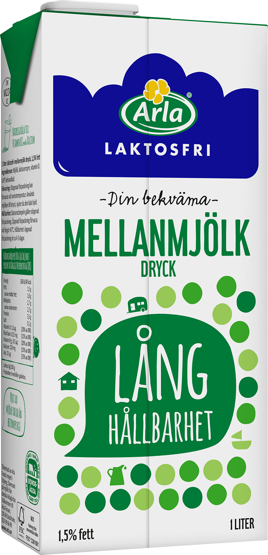 [8552465] Mjölk laktosfri lång h 1l