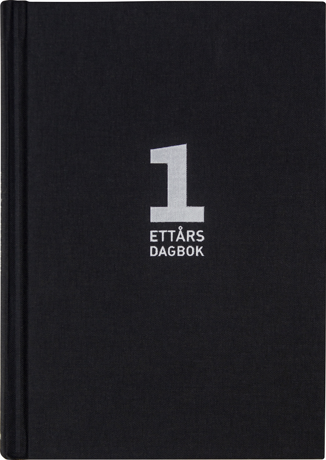 [6021092] 1-årsdagbok svart linnetextil