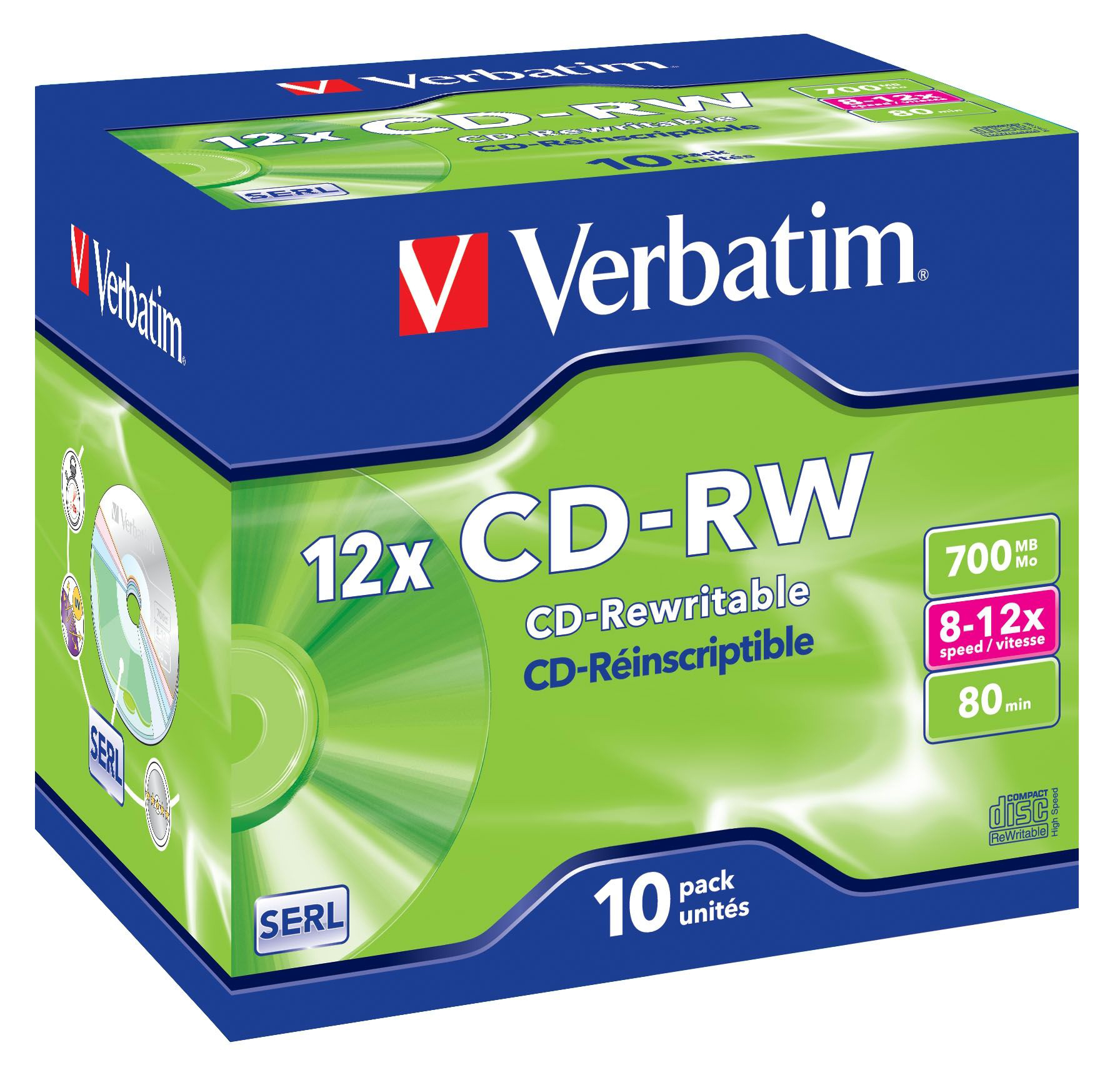 [5500378] CD-RW Verbatim 8-12x 10/fp