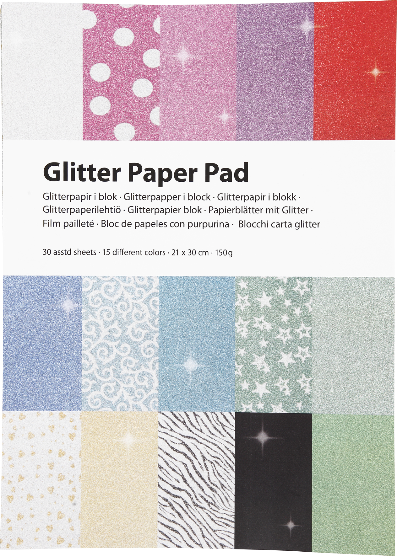 [8310282] Papper glitter A4 150g 30/fp