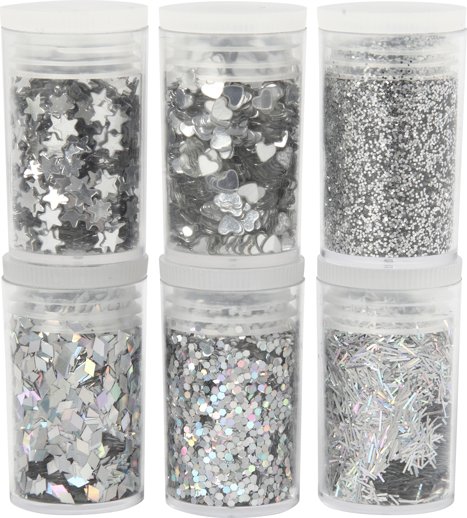[8310170] Glitter mix silver 6x5g