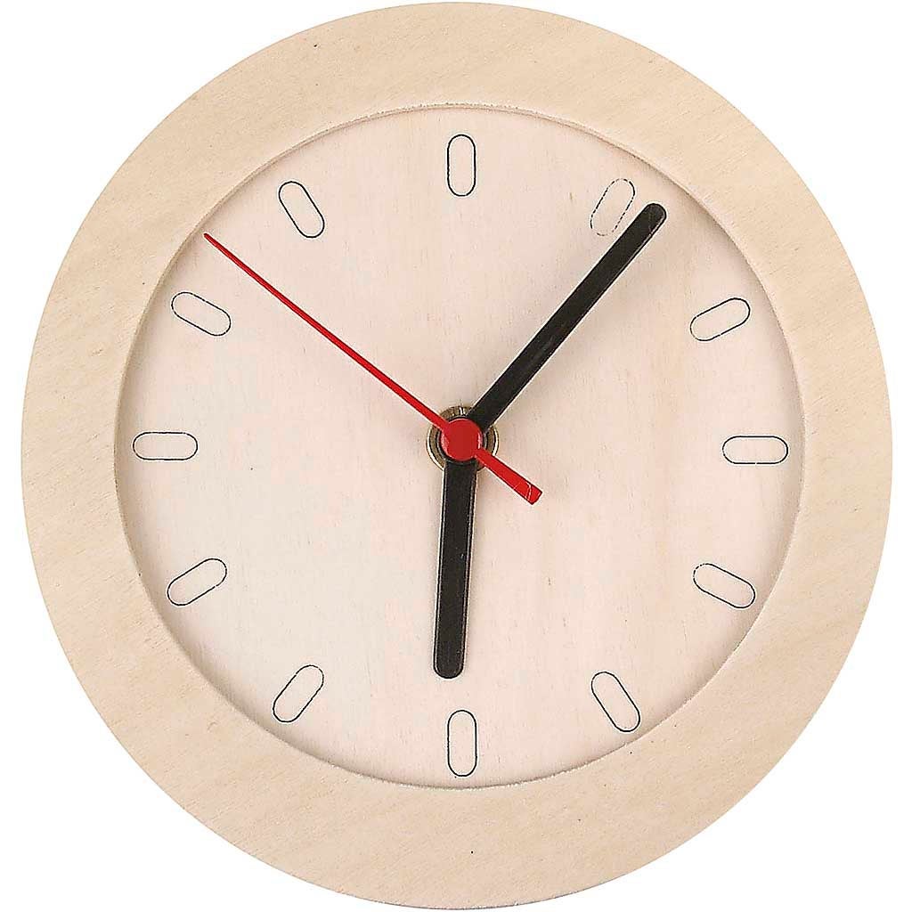[8300872] Klocka med träram 15cm plywood