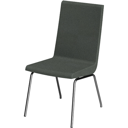[8558366] Konf.stol 4 ben krom klädd grå